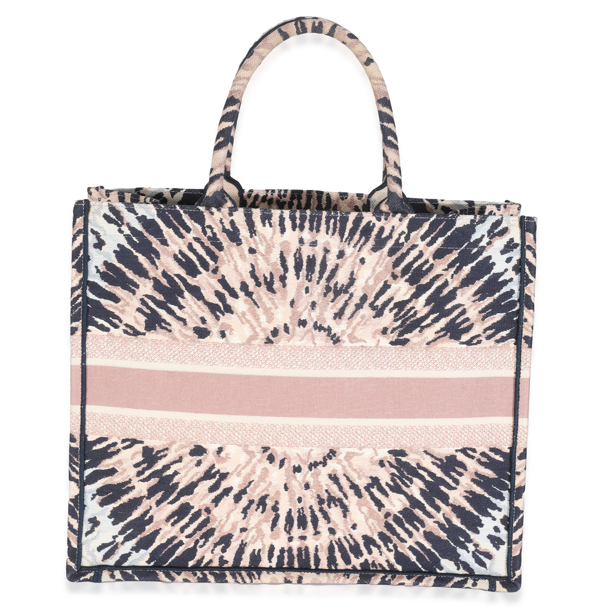 Multicolor Canvas Embroidered Tie Dye Large Book Tote
