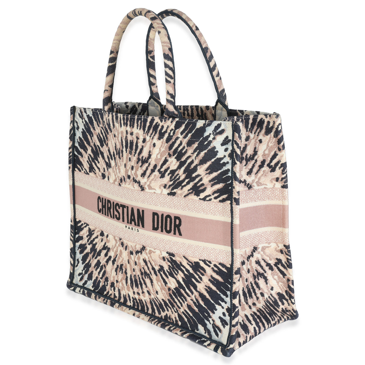 Multicolor Canvas Embroidered Tie Dye Large Book Tote