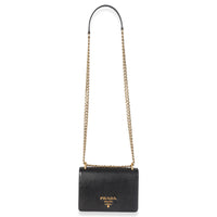 Black Saffiano Chain Shoulder Bag