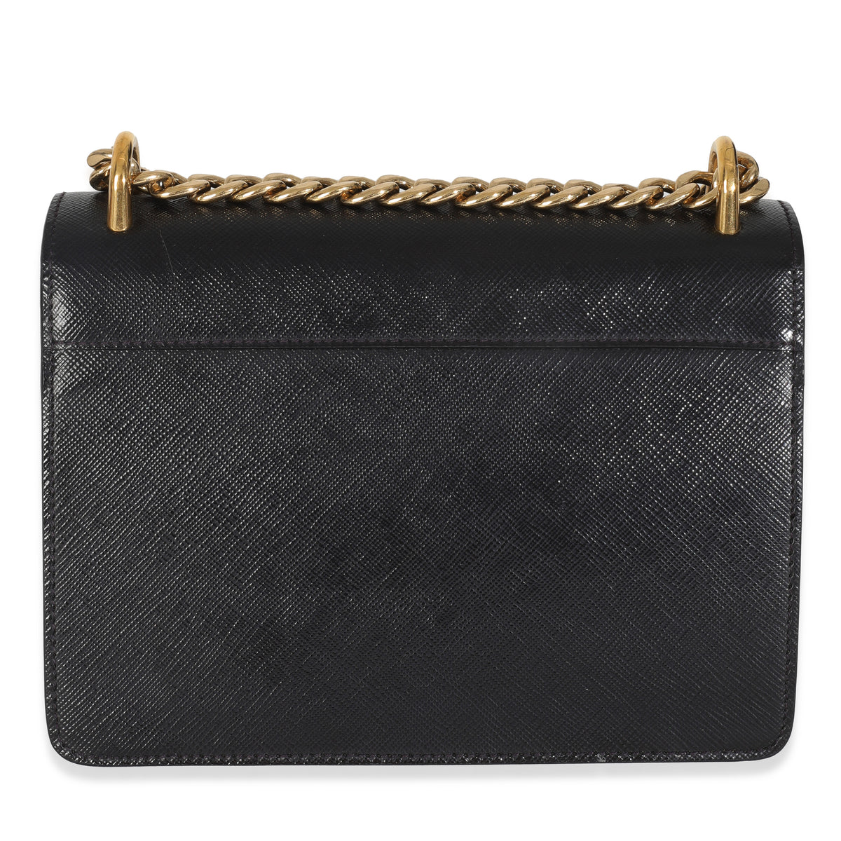 Black Saffiano Chain Shoulder Bag