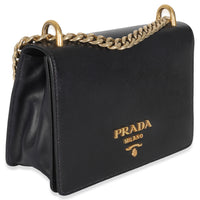 Black Saffiano Chain Shoulder Bag