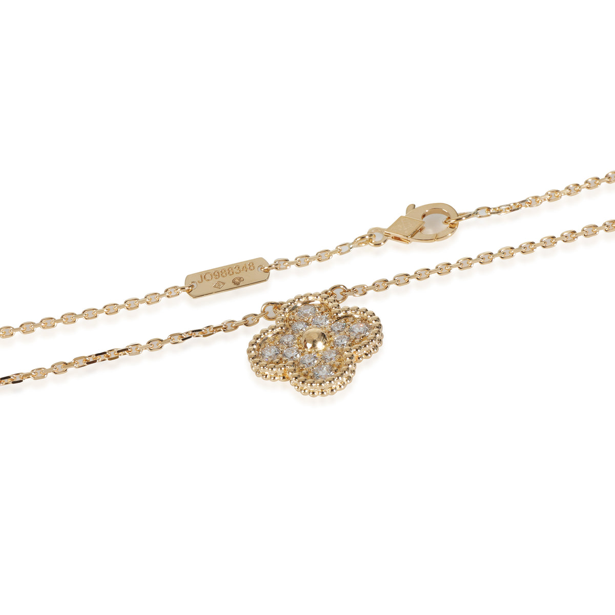 Yellow Gold Diamond Vintage Alhambra Pendant