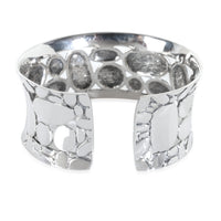 Sterling Silver  Kali Pebble Wide Cuff Bracelet