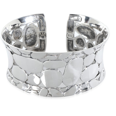 Sterling Silver  Kali Pebble Wide Cuff Bracelet