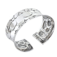 Sterling Silver  Kali Pebble Wide Cuff Bracelet