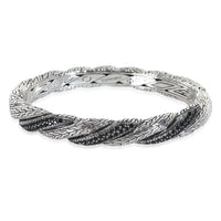 John Hardy Sterling Silver Sapphire Twist Chain Lava Bangle Bracelet fv