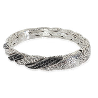 John Hardy Sterling Silver Sapphire Twist Chain Lava Bangle Bracelet sv