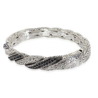 Sterling Silver Sapphire Twist Chain Lava Bangle Bracelet