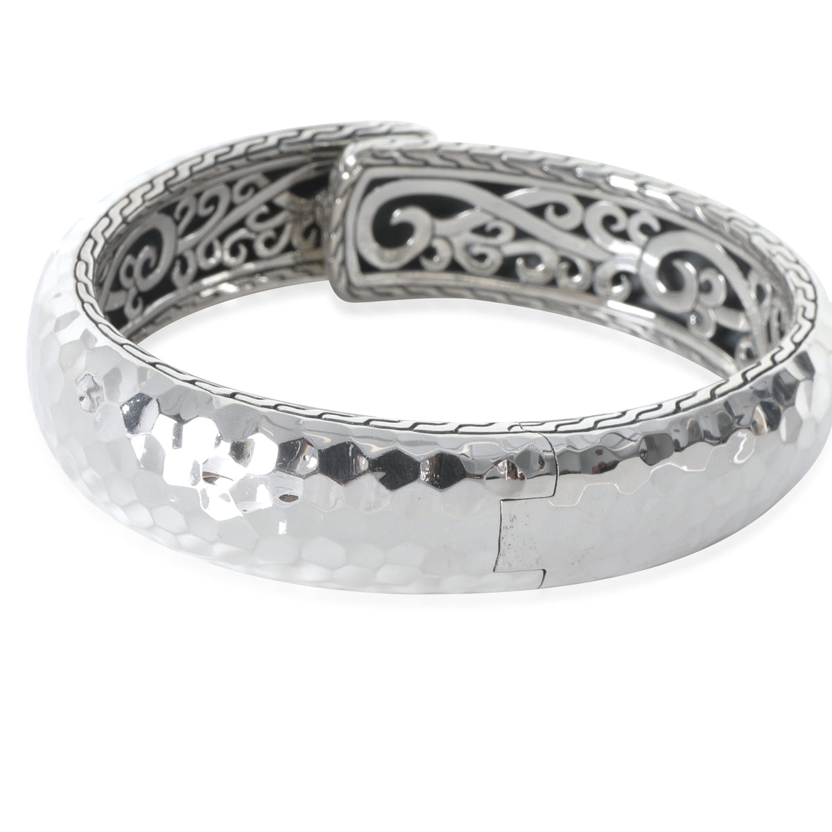 Sterling Silver  Hammered Hinged Bracelet