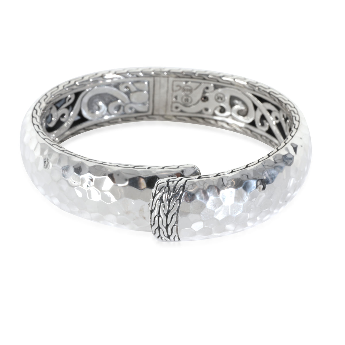 Sterling Silver  Hammered Hinged Bracelet