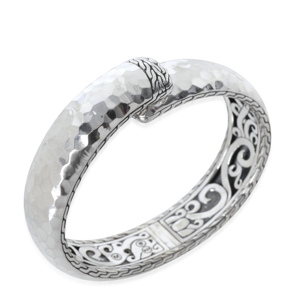 Sterling Silver  Hammered Hinged Bracelet