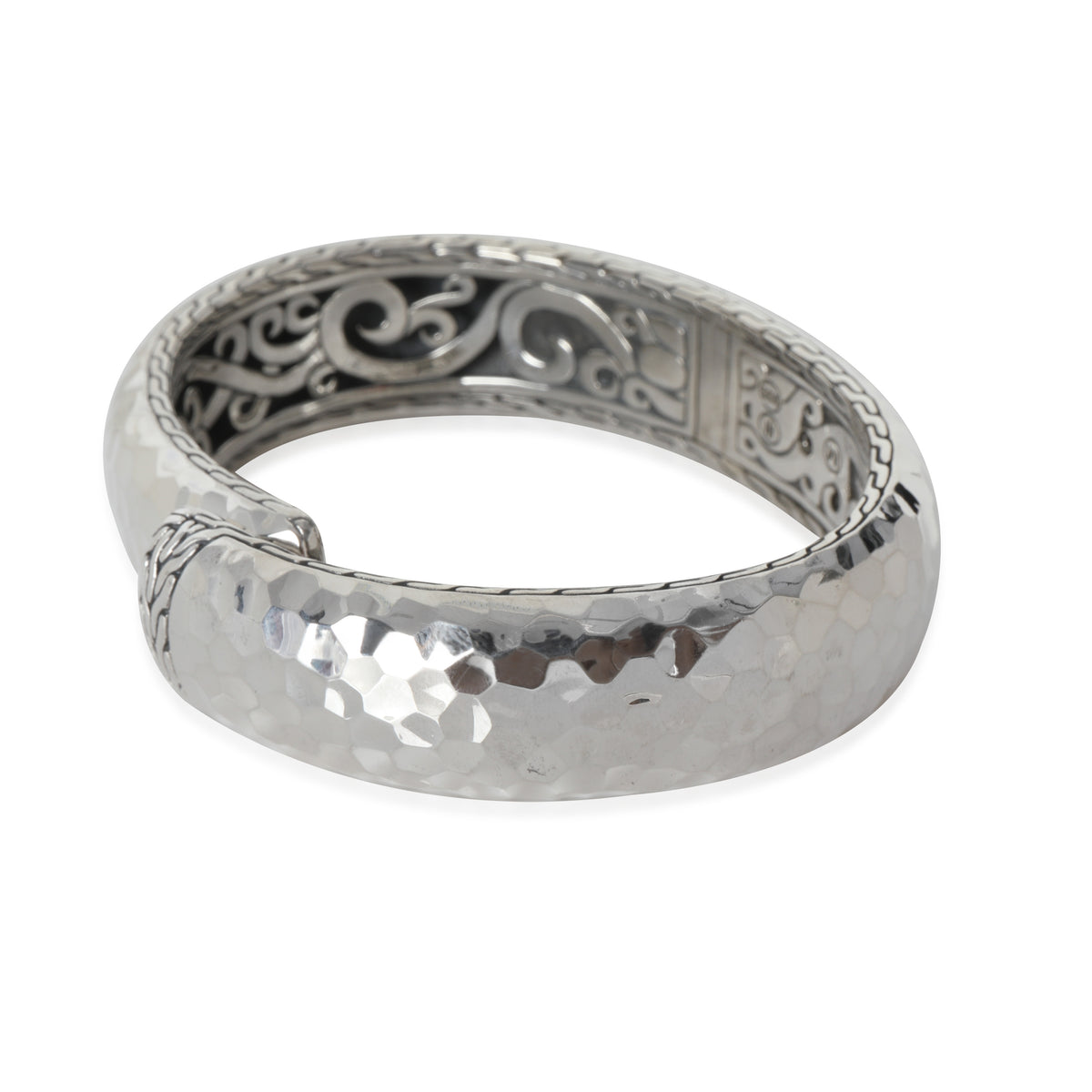 Sterling Silver  Hammered Hinged Bracelet