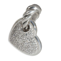 Sterling Silver Diamond Sculpted Cable Heart Pendant