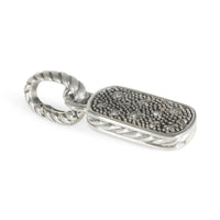 Sterling Silver Diamond Mini Midnight Melange Dog Tag Pendant