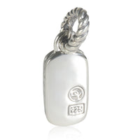 Sterling Silver Diamond Mini Midnight Melange Dog Tag Pendant