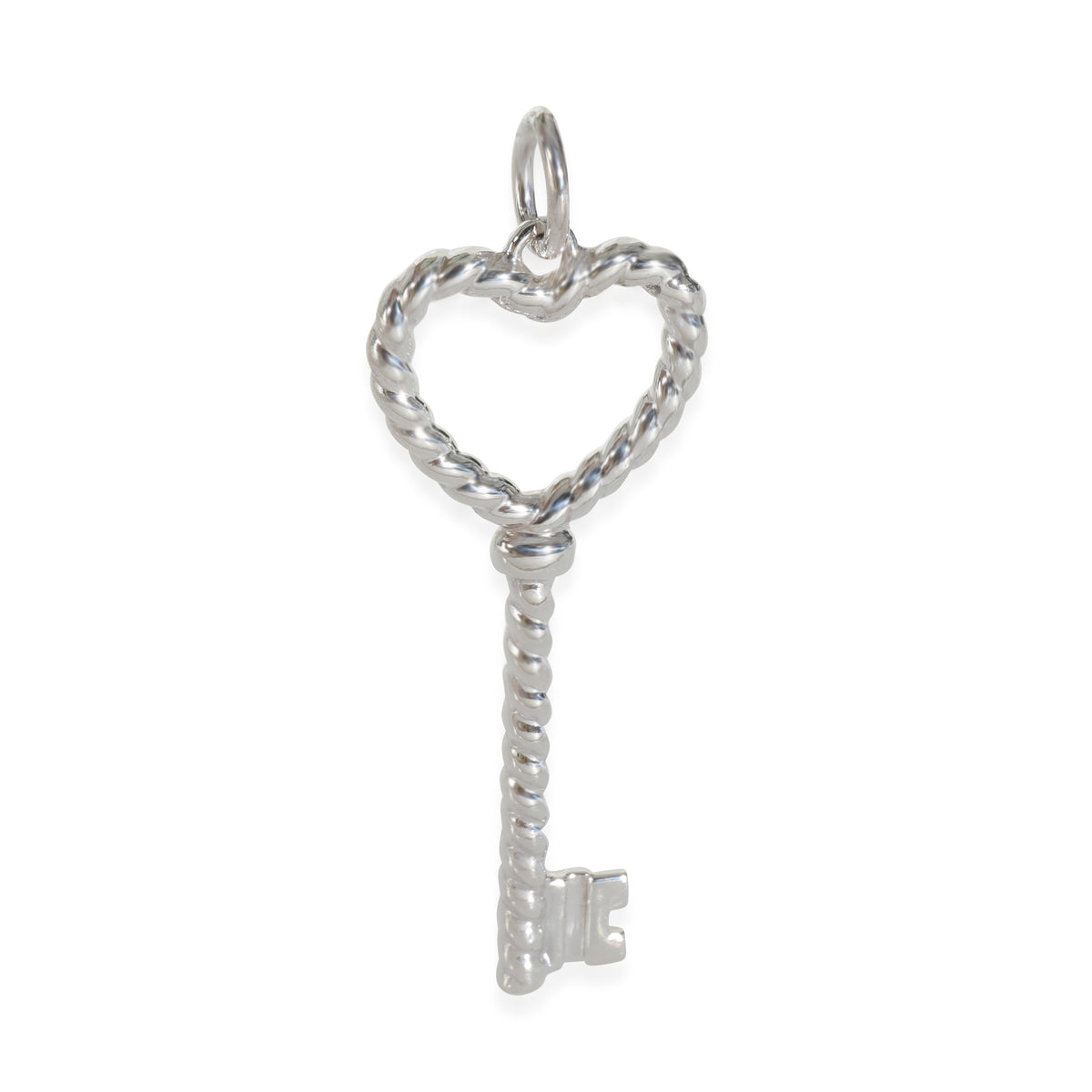 Sterling Silver  Twist Heart Key Pendant