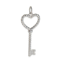 Sterling Silver  Twist Heart Key Pendant