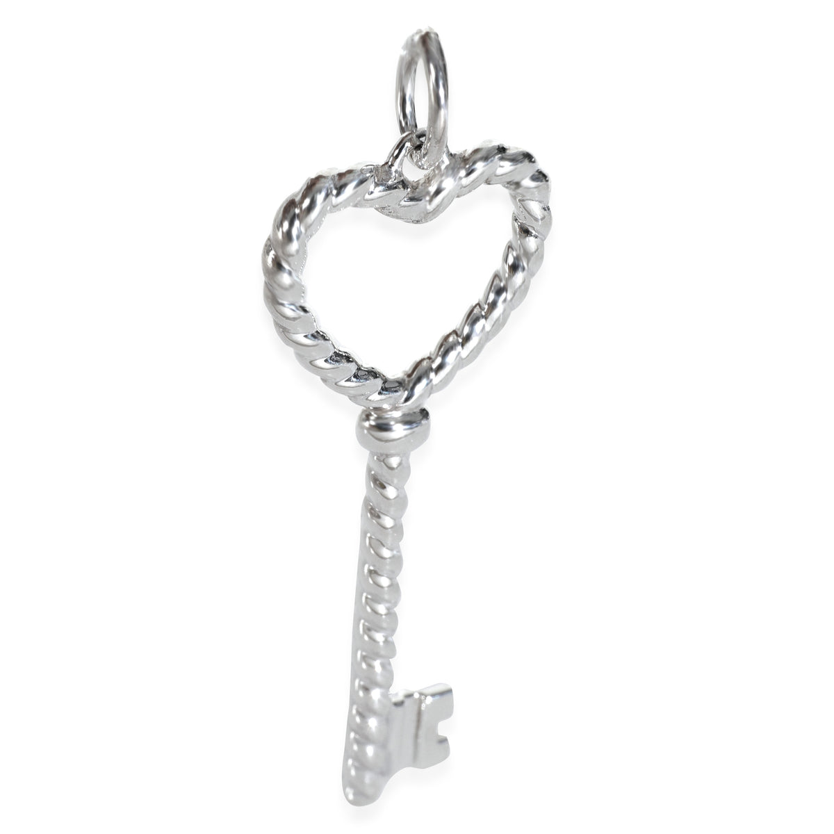 Sterling Silver  Twist Heart Key Pendant
