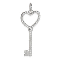 Sterling Silver  Twist Heart Key Pendant
