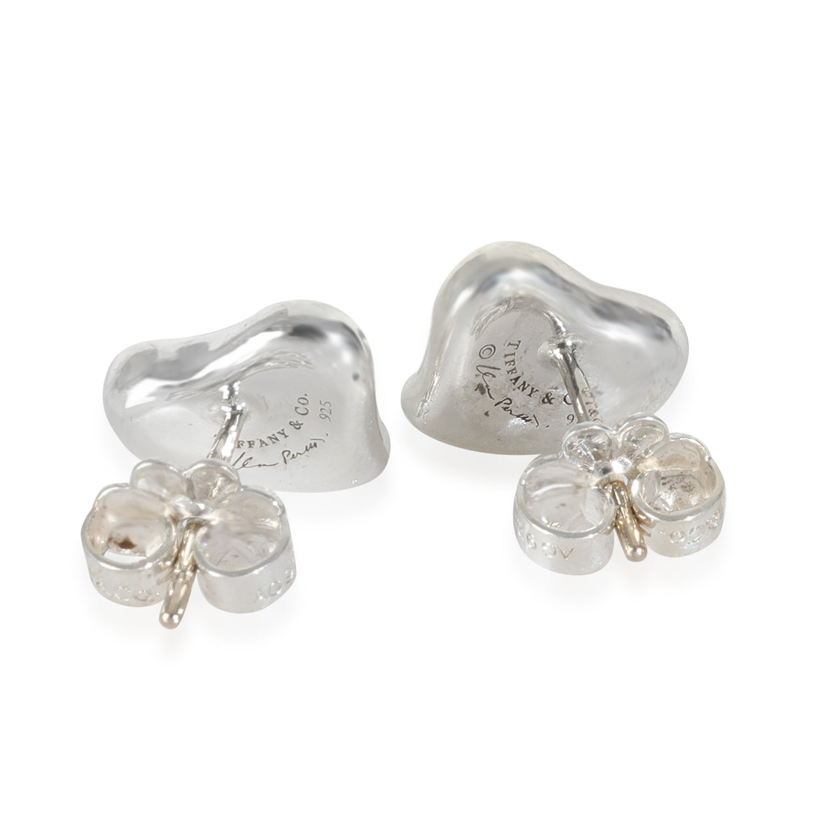 Sterling Silver  Elsa Peretti Full Heart Earrings