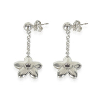 Sterling Silver Iolite Vintage Flower Earrings