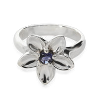 Sterling Silver Iolite Vintage Flower Ring