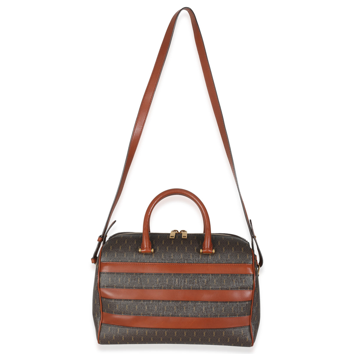 Monogram Canvas Tan Calfskin Classic Duffle Bag