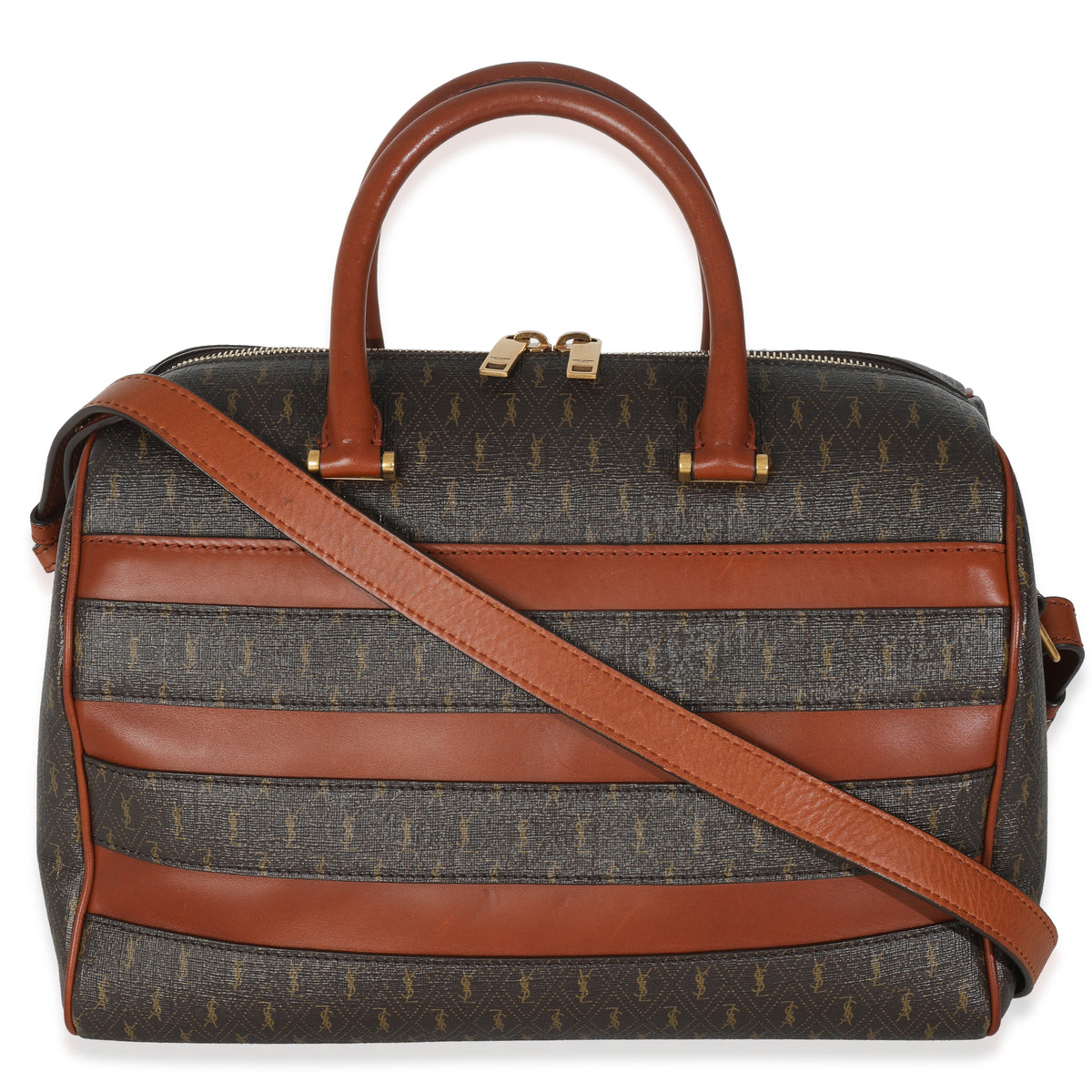 Monogram Canvas Tan Calfskin Classic Duffle Bag