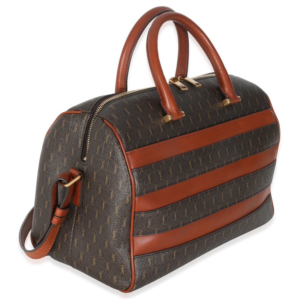 Monogram Canvas Tan Calfskin Classic Duffle Bag