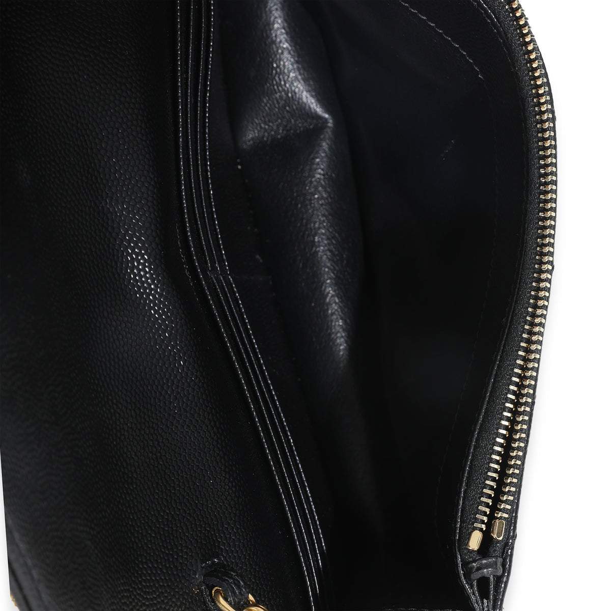 Black Grain De Poudre Matelasse Chevron Monogram Chain Wallet