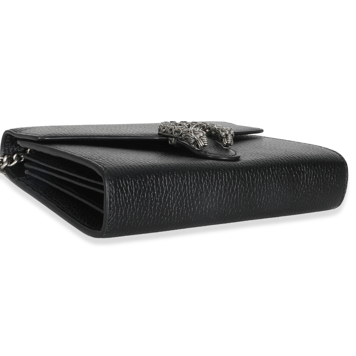 Gucci Black Dollar Calfskin Dionysus Chain Wallet Handbag clasp