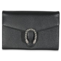Gucci Black Dollar Calfskin Dionysus Chain Wallet Handbag fv