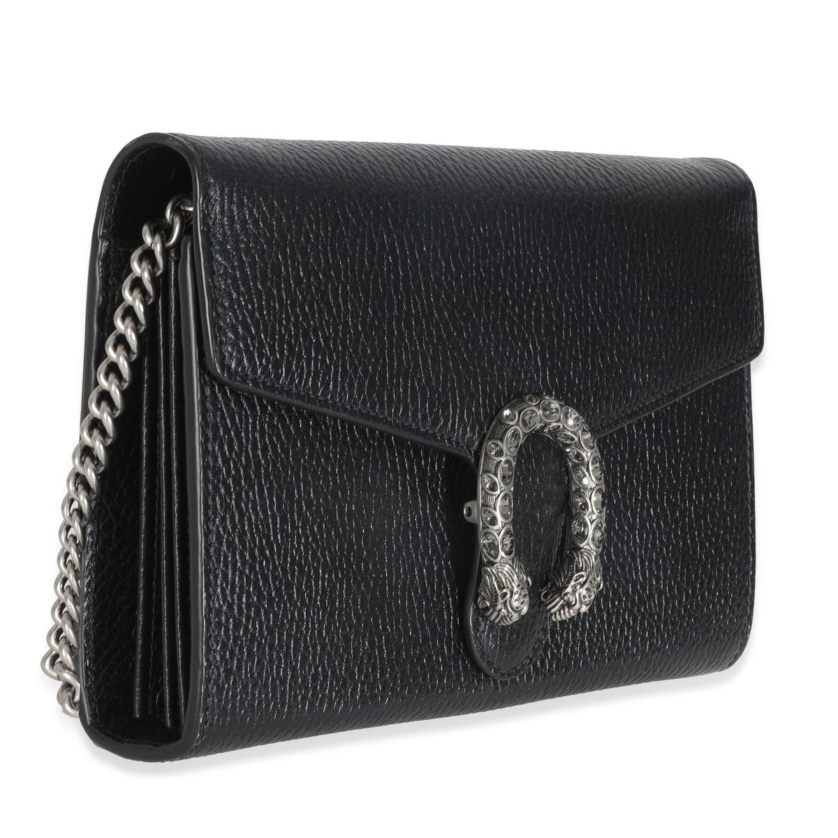 Gucci Black Dollar Calfskin Dionysus Chain Wallet Handbag pv