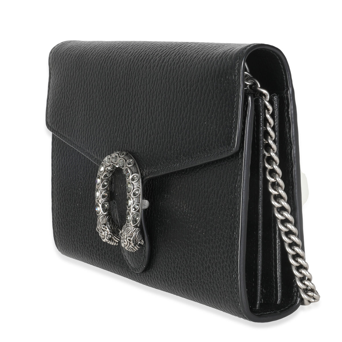 Gucci Black Dollar Calfskin Dionysus Chain Wallet Handbag sv