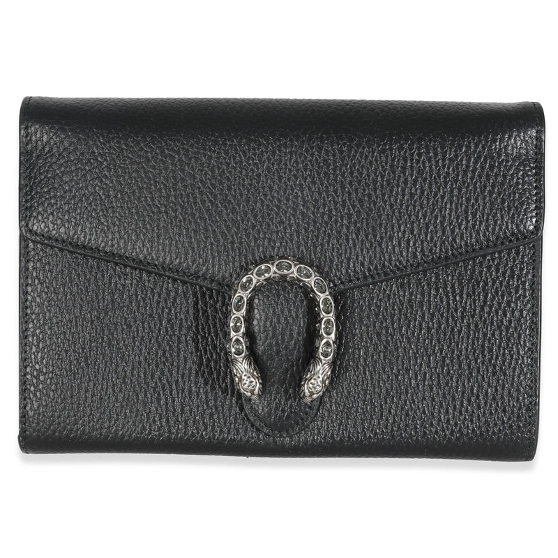 Black Dollar Calfskin Dionysus Chain Wallet