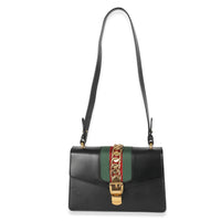 Black Calfskin Web Small Sylvie Shoulder Bag