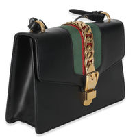 Black Calfskin Web Small Sylvie Shoulder Bag