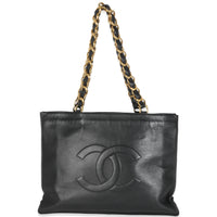 Vintage Black Lambskin XL CC Chain Tote