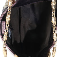 Tom Ford Metallic Purple Beige Monogram Bamboo Chain Shoulder Bag