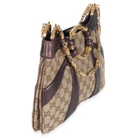 Tom Ford Metallic Purple Beige Monogram Bamboo Chain Shoulder Bag