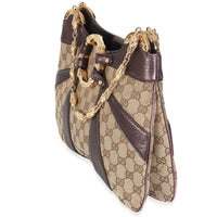 Tom Ford Metallic Purple Beige Monogram Bamboo Chain Shoulder Bag
