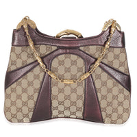 Tom Ford Metallic Purple Beige Monogram Bamboo Chain Shoulder Bag