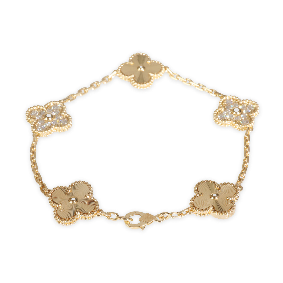 Yellow Gold Diamond Vintage Alhambra Bracelet