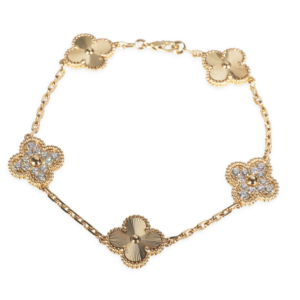 Yellow Gold Diamond Vintage Alhambra Bracelet