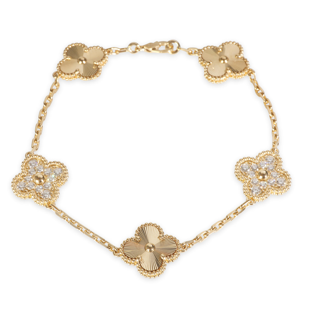 Yellow Gold Diamond Vintage Alhambra Bracelet