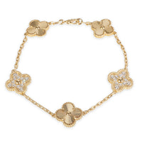 Yellow Gold Diamond Vintage Alhambra Bracelet