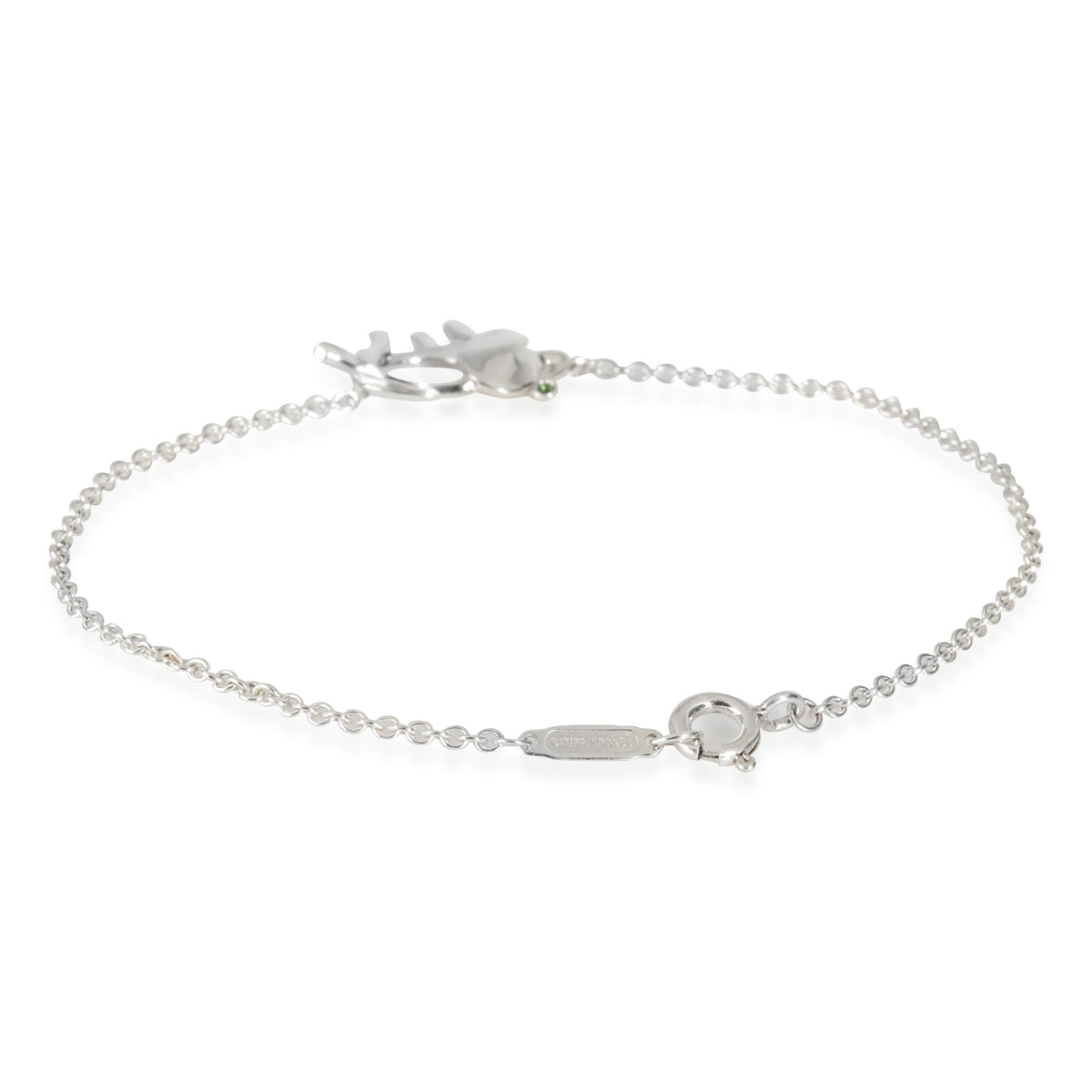 Sterling Silver Tsavorite Save The Wild Elephant Bracelet