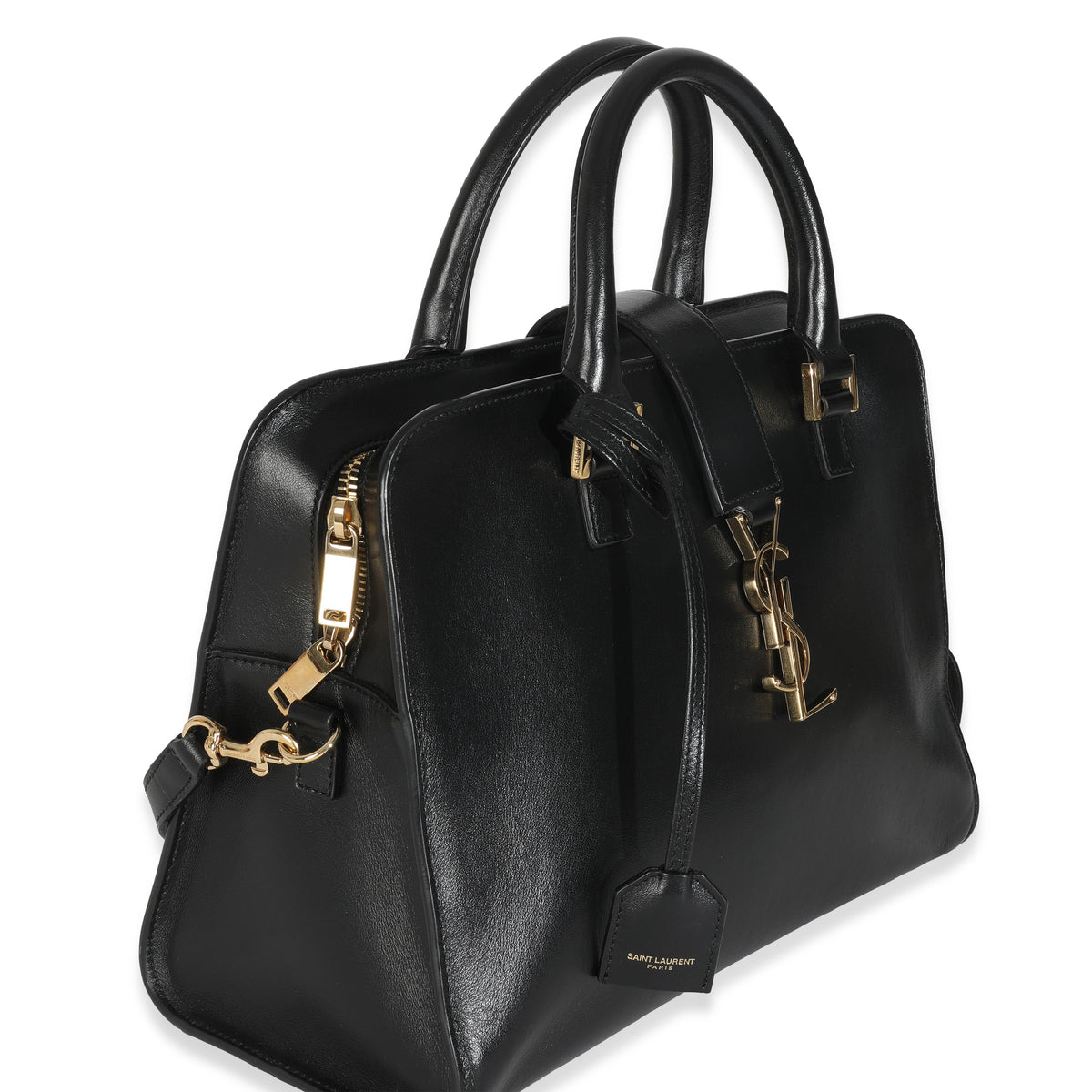 Black Smooth Calfskin Medium Monogram Cabas