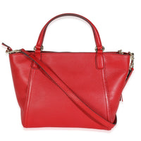 Red Pebbled Calfskin Small Soho Top Handle Bag
