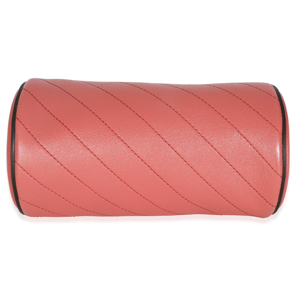 Gucci Pink Diagonal Quilted Calfskin Mini Blondie Barrel Bag Handbag stamp